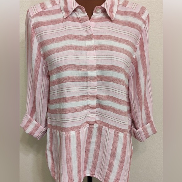 Marc New York Andrew Marc Linen Partial button down top - Picture 4 of 9